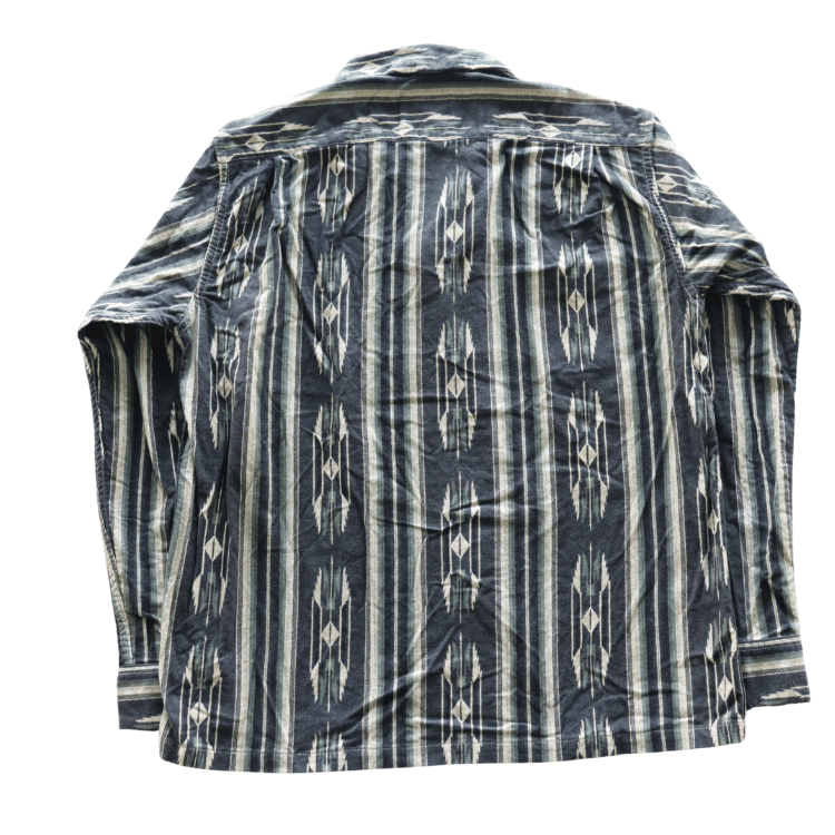 CUSHMAN クッシュマン 25708 NATIVE PURINT NEL OPEN COLLAR SHIRTS ネイティブプリントネルオープンカラーシャツ