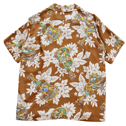 SUN SURF SS39613 S/S RAYON HAWAIIAN SHIRT “UKULELE MELODY” Rayon Hawaiian Shirt Ukulele Melody Hawaiian Shirt Aloha Shirt Ukulele Short-Sleeve Shirt