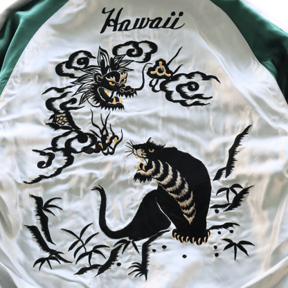 TAILOR TOYO テーラー東洋 TT15877-128 Late 1950s Style Acetate Souvenir Jacket “HAWAII MAP” × “DRAGON & TIGER” アセテートスーベニアジャケット スカジャン ハワイMAP 龍虎 ハワイ柄 リバーシブル 2トーン 両面アセテート生地 スーベニアジャケット 刺繍