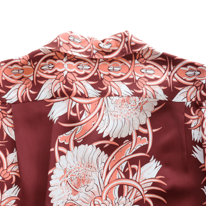 SUN SURF SS29602 L/S RAYON HAWAIIAN SHIRT NIGHT BLOOMING CEREUS BORDER Hawaiian Shirt Aloha Shirt Long Sleeve Shirt