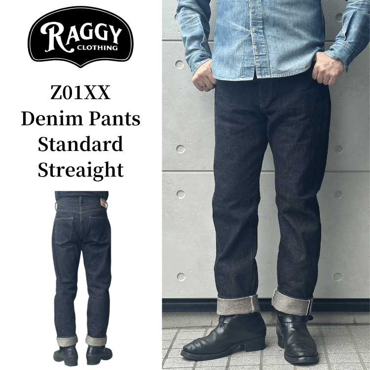 RAGGY Z01XX Denim Pants Standard Straight Denim Pants Jeans American Casual