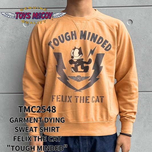 TOYS McCOY トイズマッコイ TMC2548 GARMENT DYING SWEAT SHIRT FELIX THE CAT "TOUGH MINDED" ガーメントダイ スウェットシャツ フィリックス