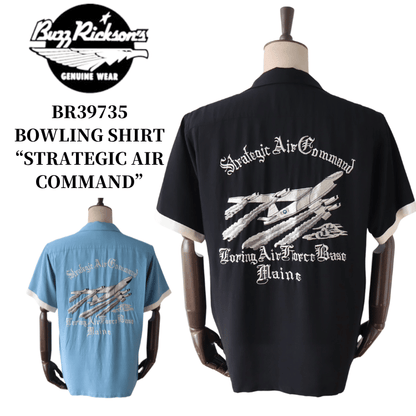 BUZZ RICKSON'S BR39735 BOWLING SHIRT “STRATEGIC AIR COMMAND” Short-Sleeve Men's Americana Strategic Air Command