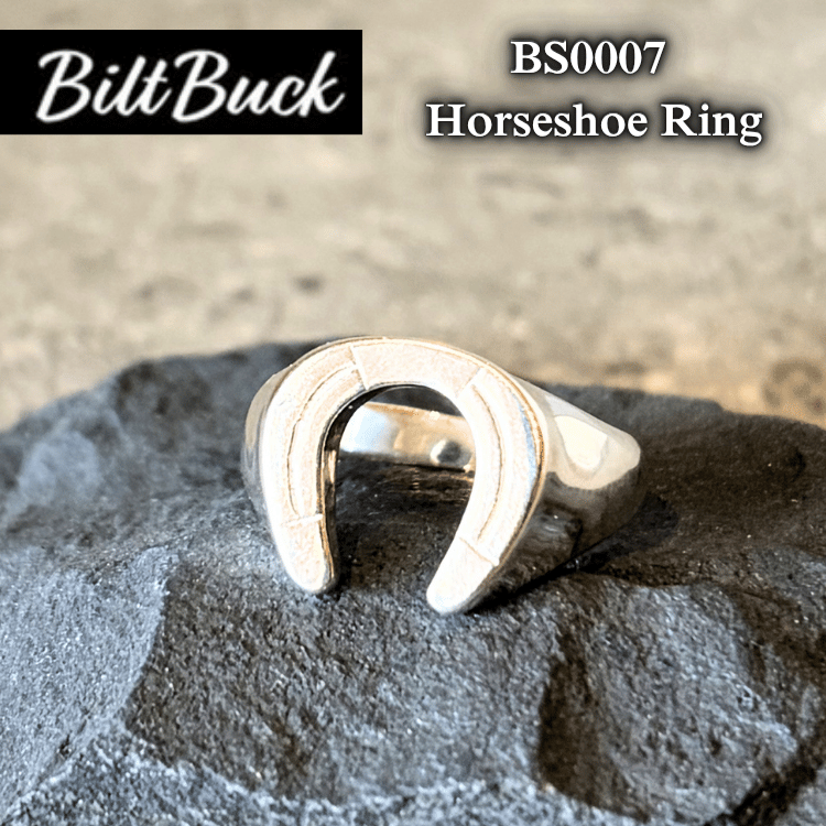 BILT BUCK BS0007 Horseshoe Ring Men's Vintage Ring Silver Ring Heritage Silver Ring Collection