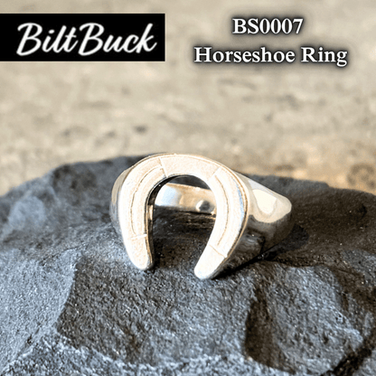 BILT BUCK BS0007 Horseshoe Ring Men's Vintage Ring Silver Ring Heritage Silver Ring Collection