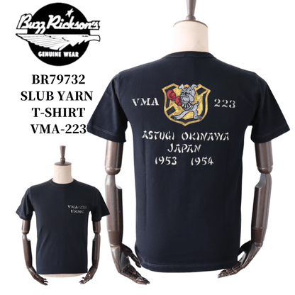 BUZZ RICKSON'S BR79732 S/S SLUB YARN T-SHIRT VMA-223 Short Sleeve Military Slub T-Shirt