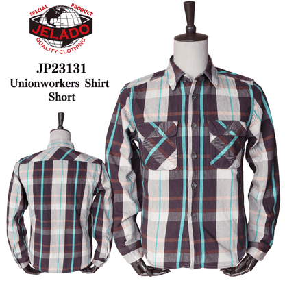 JELADO ジェラード JP23131 Unionworkers Shirt Short ユニオンワーカーズシャツ ショート ネルシャツ ショート丈