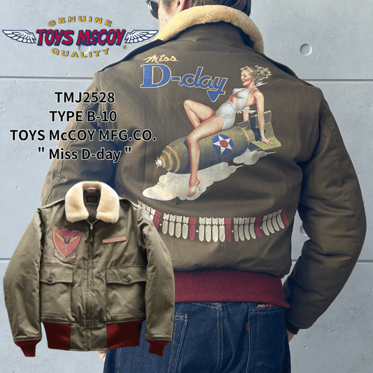 TOYS McCOY トイズマッコイ TMJ2528 TYPE B-10 TOYS McCOY MFG.CO. " Miss D-day " B-10 ジャケット ミリタリージャケット 赤リブ