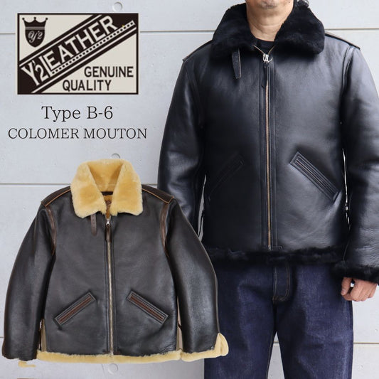 Y'2 LEATHER ワイツーレザー B-6 COLOMER MOUTON SKIN Type B-6 フライトジャケット コロメールムートン