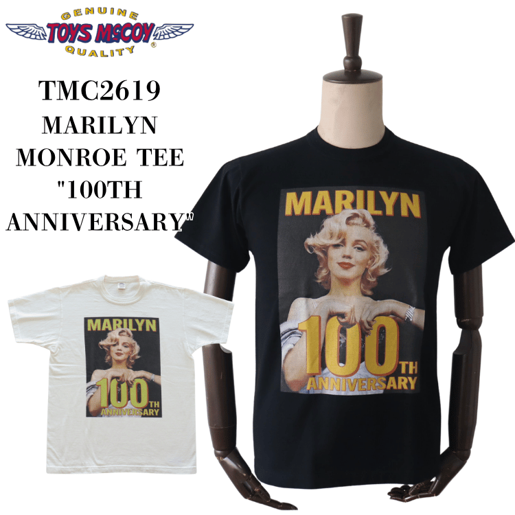 TOYS McCOY TMC2619 MARILYN MONROE TEE "100TH ANNIVERSARY" Marilyn Monroe T-Shirt Short Sleeve Printed T-Shirt Special Color Photo T-Shirt