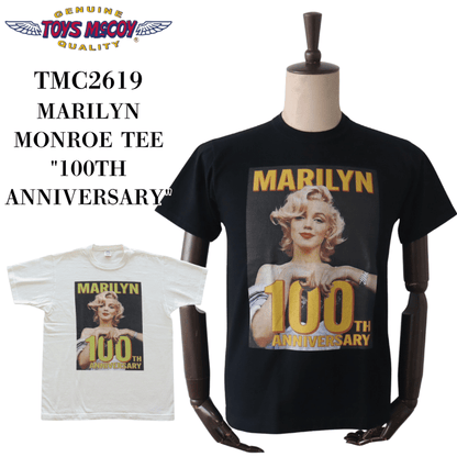 TOYS McCOY TMC2619 MARILYN MONROE TEE "100TH ANNIVERSARY" Marilyn Monroe T-Shirt Short Sleeve Printed T-Shirt Special Color Photo T-Shirt