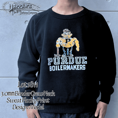 DAPPER'S ダッパーズ 1811 Binder Crew Neck Sweat Flocky Print Design Model バインダークルーネックスウェット フロッキープリントデザインモデル
