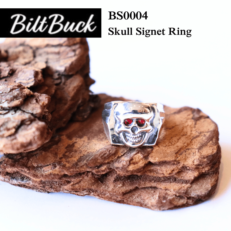 BILT BUCK ビルトバック BS0004 Skull Signet Ring スカルシグネットリング ヴィンテージリングを再構築したヘリテージシルバーリングコレクション 925 MadeinJapan