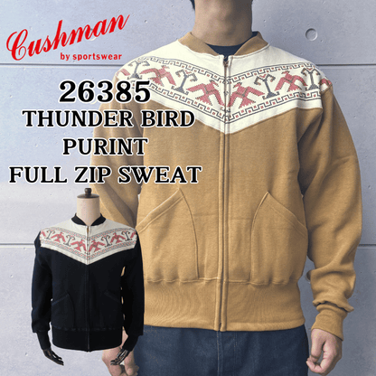CUSHMAN クッシュマン 26385 THUNDER BIRD PRINT FULL ZIP SWEAT サンダーバード プリント フルジップスウェット