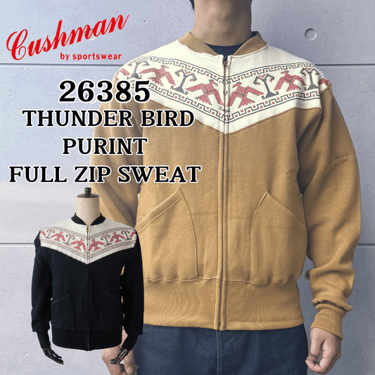 CUSHMAN クッシュマン 26385 THUNDER BIRD PRINT FULL ZIP SWEAT サンダーバード プリント フルジップスウェット