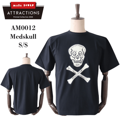 ATTRACTIONS AM0012 Medskull S/S Men's Short Sleeve T-Shirt, American Casual, MASA SCULP Collaboration