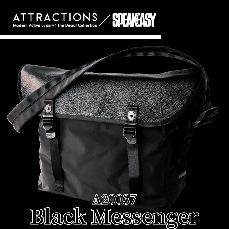 ATTRACTIONS アトラクションズ x SPEAKEASY A20037 Black Messenger ブラックメッセンジャー ショルダーバッグ