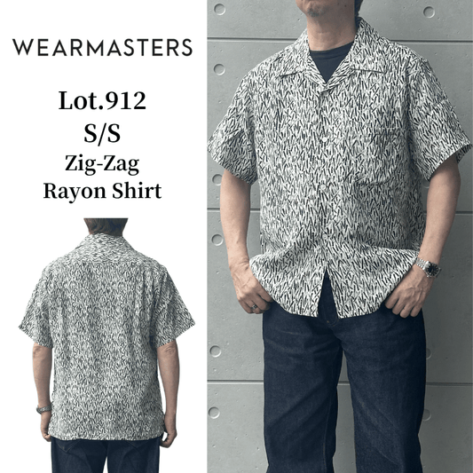 ATTRACTIONS アトラクションズ WEARMASTERS ウエアマスターズ Lot.912 S/S Zig-Zag Rayon Shirt ジグザグレーヨンシャツ 半袖シャツ メンズ アメカジ フィラメントレーヨン