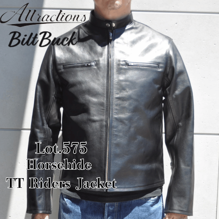 Bilt Buck ビルトバック by ATTRACTIONS  Lot.575 Horsehide TT Riders Jacket ホースハイドシングルライダース