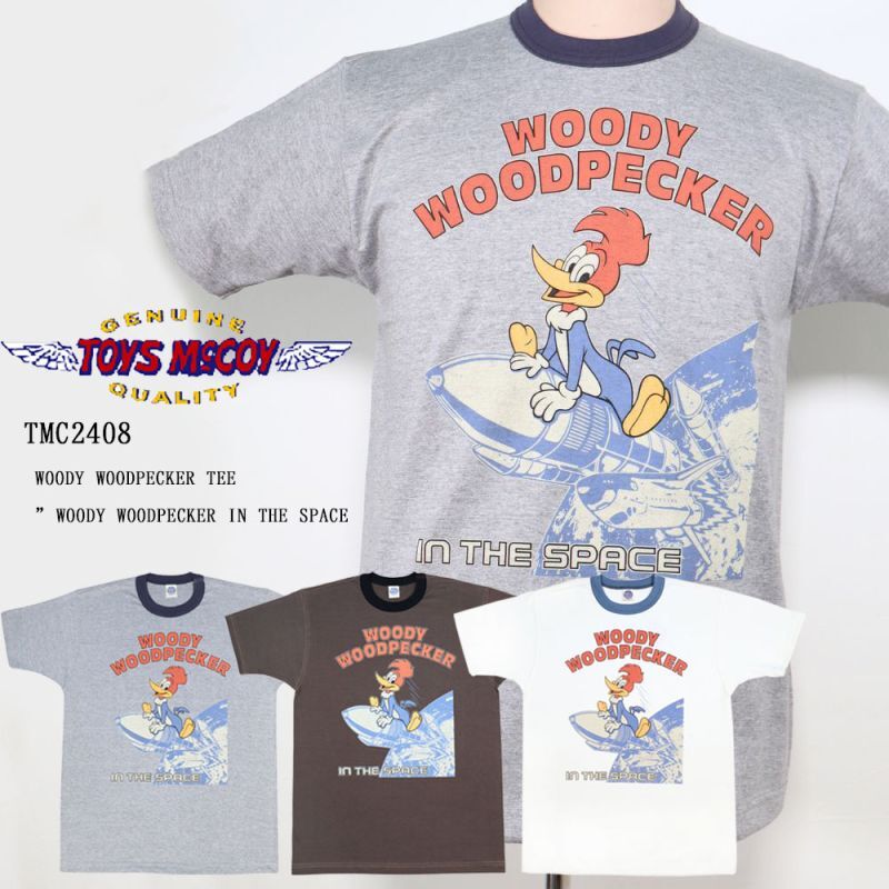 TOYS McCOY トイズマッコイ TMC2408 WOODY WOODPECKER TEE " WOODY WOODPECKER IN THE SPACE ウッディ ウッドペッカー スペースシャトル プリントTシャツ