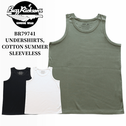 BUZZ RICKSON'S BR79741 UNDERSHIRTS, COTTON SUMMER-SLEEVELESS Tank Top Men's Underwear