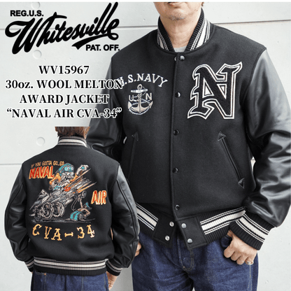 WHITESVILLE ホワイツビル WV15967 30oz. WOOL MELTON AWARD JACKET “NAVAL AIR CVA-34” 30オンス ウールメルトン アワードジャケット スタジャン アメカジ