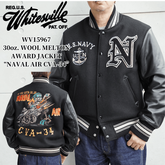 WHITESVILLE ホワイツビル WV15967 30oz. WOOL MELTON AWARD JACKET “NAVAL AIR CVA-34” 30オンス ウールメルトン アワードジャケット スタジャン アメカジ