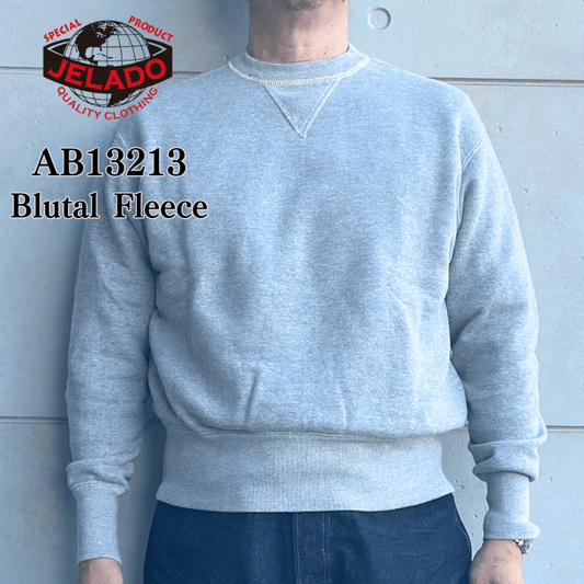JELADO ジェラード AB13213 Blutal Fleece ブルータルフリース スウェット 両V杢グレースウェット REBUILT リベルト