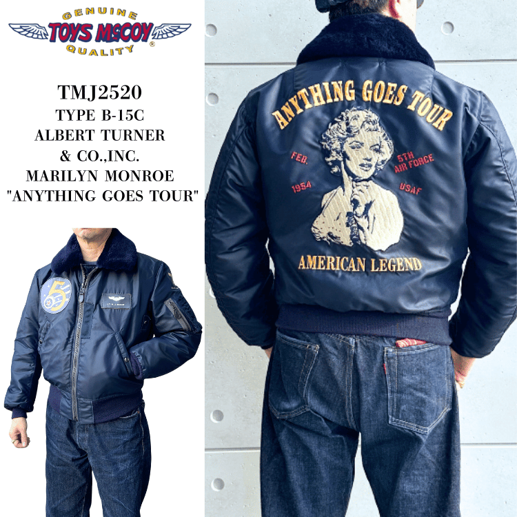 TOYS McCOY TMJ2520 TYPE B-15C ALBERT TURNER &amp; CO., INC. MARILYN MONROE "ANYTHING GOES TOUR" B-15C Military Jacket