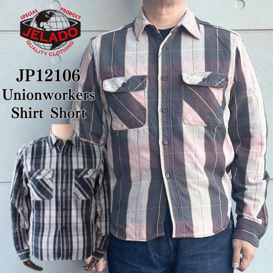 JELADO ジェラード JP12106 Unionworkers Shirt Short ユニオンワーカーズシャツ ショート ネルシャツ