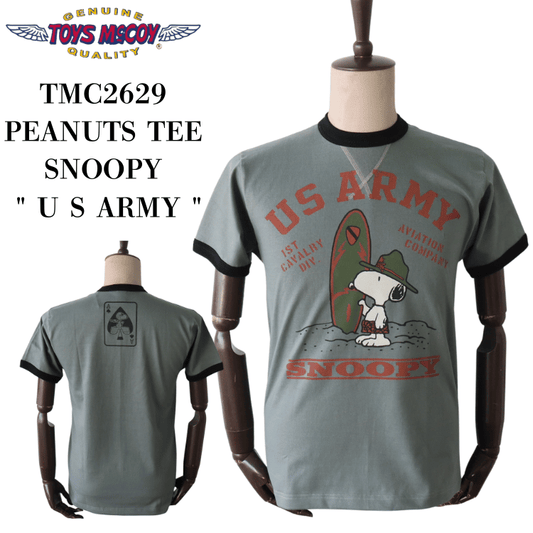 TOYS McCOY トイズマッコイ TMC2629 PEANUTS TEE SNOOPY " U S ARMY "ピーナッツT スヌーピー USアーミー 半袖Tシャツ ピーナッツ スヌーピー プリントT リンガーT