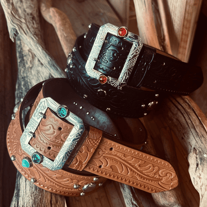 ATTRACTIONS x ACE WESTERN BELTS Special Collaboration Belts A20032 Studded Belt