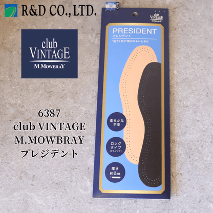 R&D アールアンドデー  6387 club VINTAGE M.MOWBRAY クラブヴィンテージ エム.モゥブレィ プレジデント ケア用品 クッションインソール 中敷 シープレザー 羊革