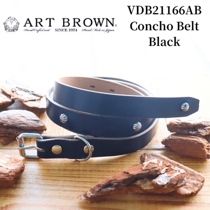 ARTBROWN ARTBROWN VDB21166AB Concho Belt Studded Belt Chromexcel Leather Umbrella Studs