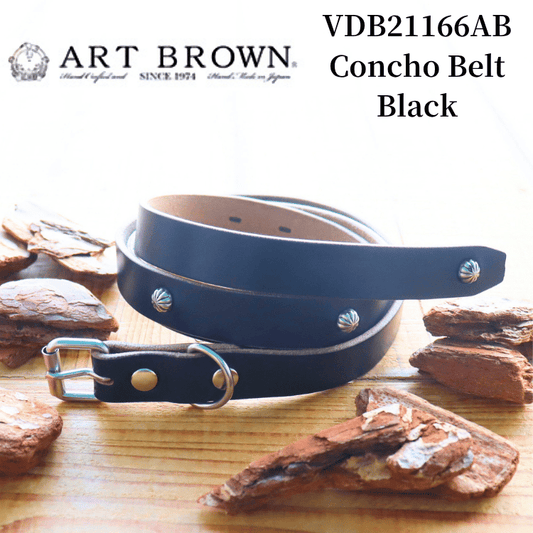 ARTBROWN アートブラウン VDB21166AB Concho Belt コンチョベルト スタッズベルト クロムエクセルレザー アンブレラスタッズ
