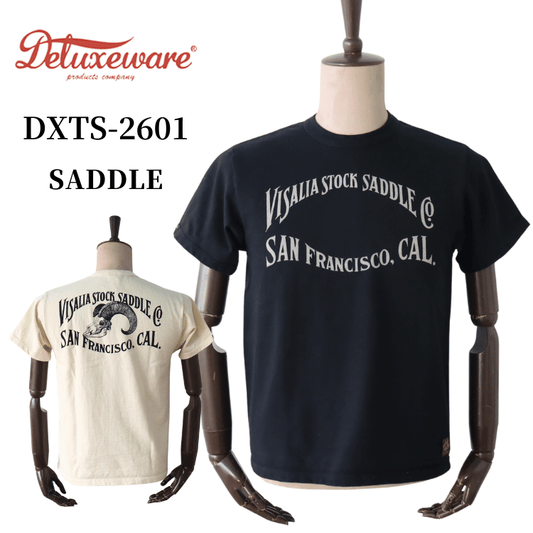 DELUXEWARE デラックスウエア DXTS-2601 SADDLE サドル プリントTシャツ 半袖Tシャツ 最高強度Tシャツ 最高品質 DXTシリーズ ヘビーウエイト 純国産品