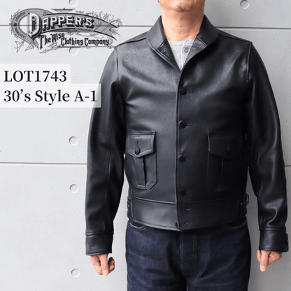 DAPPER'S ダッパーズ 1743 30’s Style A-1 Type Goatskin Leather Jacket 30年代スタイル ゴートスキンレザージャケット