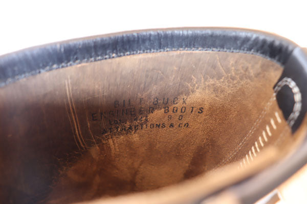 BILT BUCK ビルトバック Lot.444 Engineer Boots  Horsebutt Black エンジニアブーツ ホースバット ブラック ATTRACTIONSアトラクションズ フルベジタブルタンニング・ホースバットレザー BILTBUCKオリジナルセパレートソール