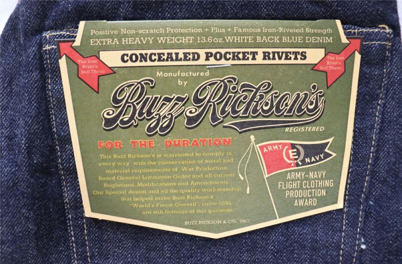 BUZZ RICKSON'S バズリクソンズ  BR43041 WORLD WAR II WAIST OVERALLS 大戦 ジーパン 13.6oz デニム ウエスト オーバーオールス