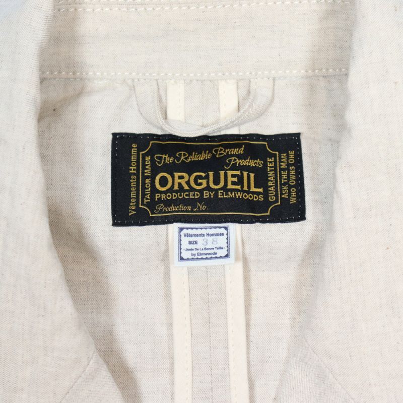 ORGUEIL オルゲイユ OR-4269 French Work Jacket 薄手で 着心地の良い生地の フレンチワークジャケット コットン１００％ 春夏ジャケット アウター 上着 コート ワークジャケット ステュディオダルチザン