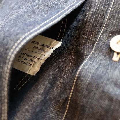 BUZZ RICKSONS バズリクソンズ BR15301 U.S. ARMY DENIM PULLOVER JACKET USアーミー デニム プルオーバー ジャケット コットン100％ ブルーデニム 使用 アウター ジャケット ワークスタイル ミリタリー