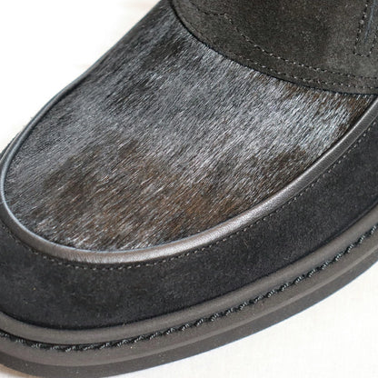 BILT BUCK Lot.772 Horsehair Vamp Slip-On Shoes -Black- Horsehair Vamp Slip-On Shoes Black, Pony Hair Suede Slip-Ons, Comfort Shoes, Leather Shoes, Kipskin, Casual Dress Model