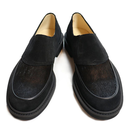 BILT BUCK Lot.772 Horsehair Vamp Slip-On Shoes -Black- Horsehair Vamp Slip-On Shoes Black, Pony Hair Suede Slip-Ons, Comfort Shoes, Leather Shoes, Kipskin, Casual Dress Model