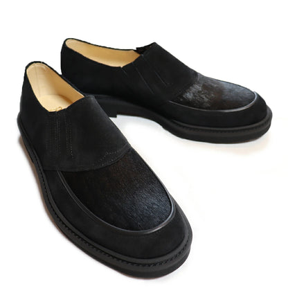 BILT BUCK Lot.772 Horsehair Vamp Slip-On Shoes -Black- Horsehair Vamp Slip-On Shoes Black, Pony Hair Suede Slip-Ons, Comfort Shoes, Leather Shoes, Kipskin, Casual Dress Model