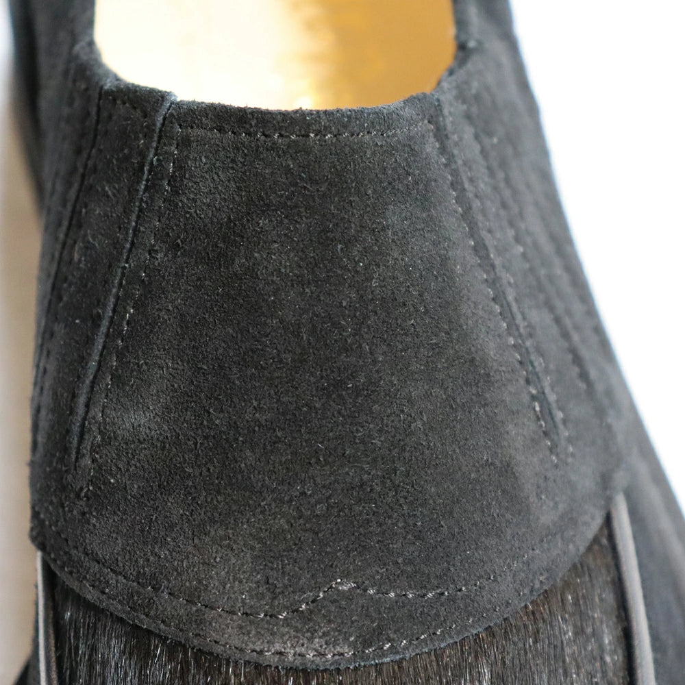 BILT BUCK Lot.772 Horsehair Vamp Slip-On Shoes -Black- Horsehair Vamp Slip-On Shoes Black, Pony Hair Suede Slip-Ons, Comfort Shoes, Leather Shoes, Kipskin, Casual Dress Model