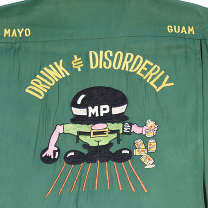TAILOR TOYO テーラー東洋 TT39104 SUKA BOWLING SHIRT “DRUNK & DISORDERLY” 「DRUNK & DISORDERLY」ミリタリーポリス MP 刺繍 カスタム オーダー ボウリングシャツ ミリタリー 半袖シャツ 東洋エンタープライズ