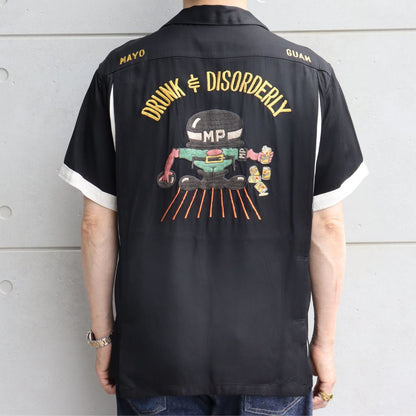 TAILOR TOYO テーラー東洋 TT39104 SUKA BOWLING SHIRT “DRUNK & DISORDERLY” 「DRUNK & DISORDERLY」ミリタリーポリス MP 刺繍 カスタム オーダー ボウリングシャツ ミリタリー 半袖シャツ 東洋エンタープライズ