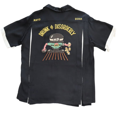 TAILOR TOYO テーラー東洋 TT39104 SUKA BOWLING SHIRT “DRUNK & DISORDERLY” 「DRUNK & DISORDERLY」ミリタリーポリス MP 刺繍 カスタム オーダー ボウリングシャツ ミリタリー 半袖シャツ 東洋エンタープライズ