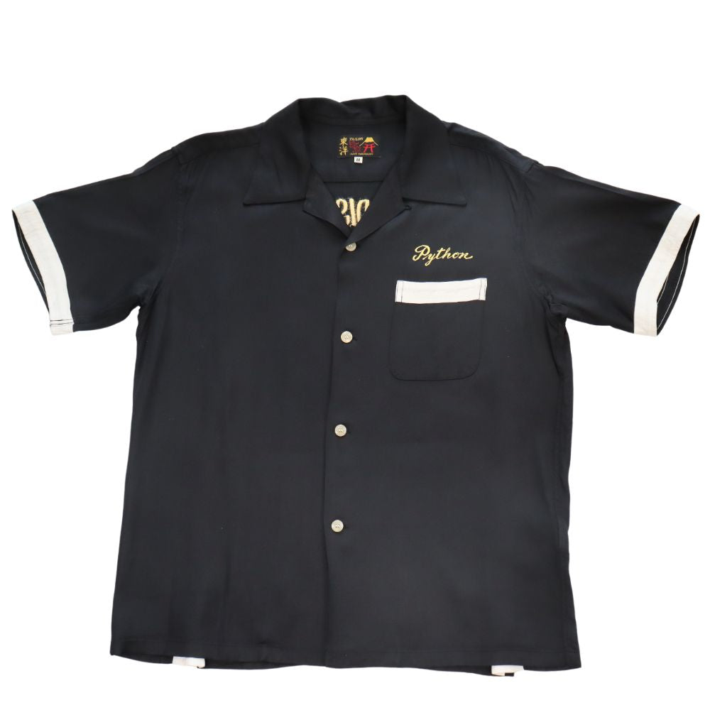 TAILOR TOYO テーラー東洋 TT39104 SUKA BOWLING SHIRT “DRUNK & DISORDERLY” 「DRUNK & DISORDERLY」ミリタリーポリス MP 刺繍 カスタム オーダー ボウリングシャツ ミリタリー 半袖シャツ 東洋エンタープライズ