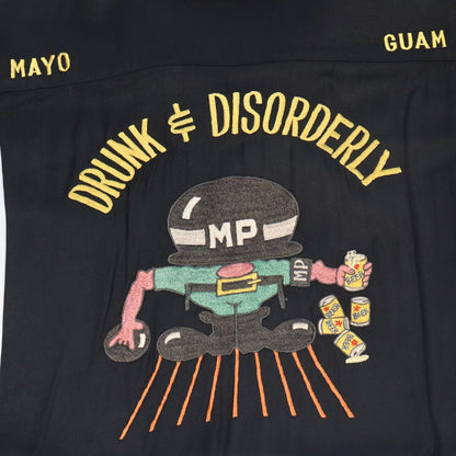 TAILOR TOYO テーラー東洋 TT39104 SUKA BOWLING SHIRT “DRUNK & DISORDERLY” 「DRUNK & DISORDERLY」ミリタリーポリス MP 刺繍 カスタム オーダー ボウリングシャツ ミリタリー 半袖シャツ 東洋エンタープライズ